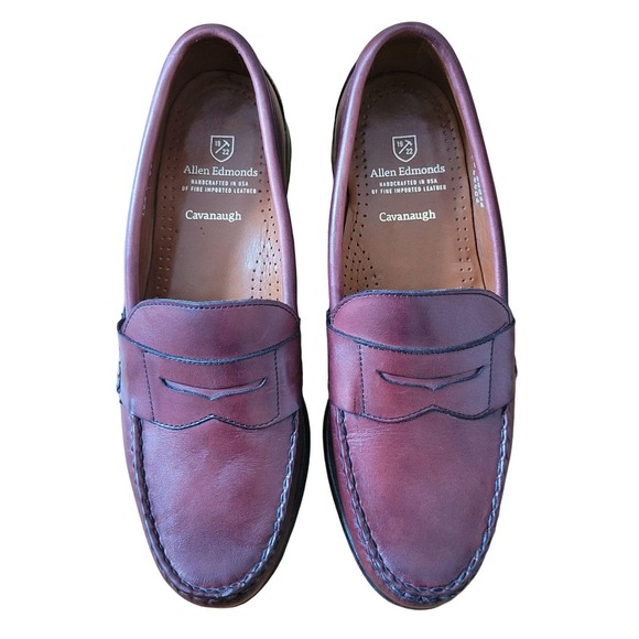 Allen Edmonds CAVANAUGH‎ Oxblood Leather Pinch Penny Classic Loafers 10B USA